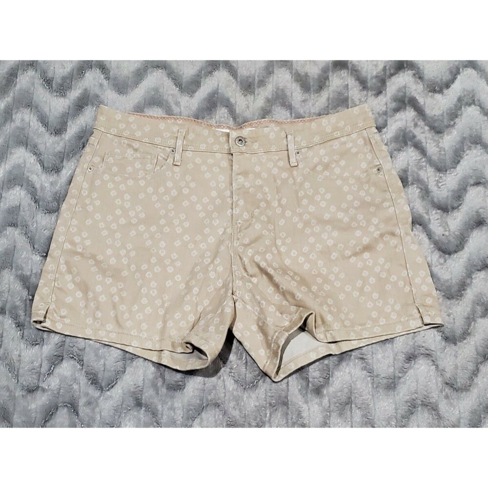 Levis Womens Size 14 Vintage Style Tan Polka Dot Denim Shorts